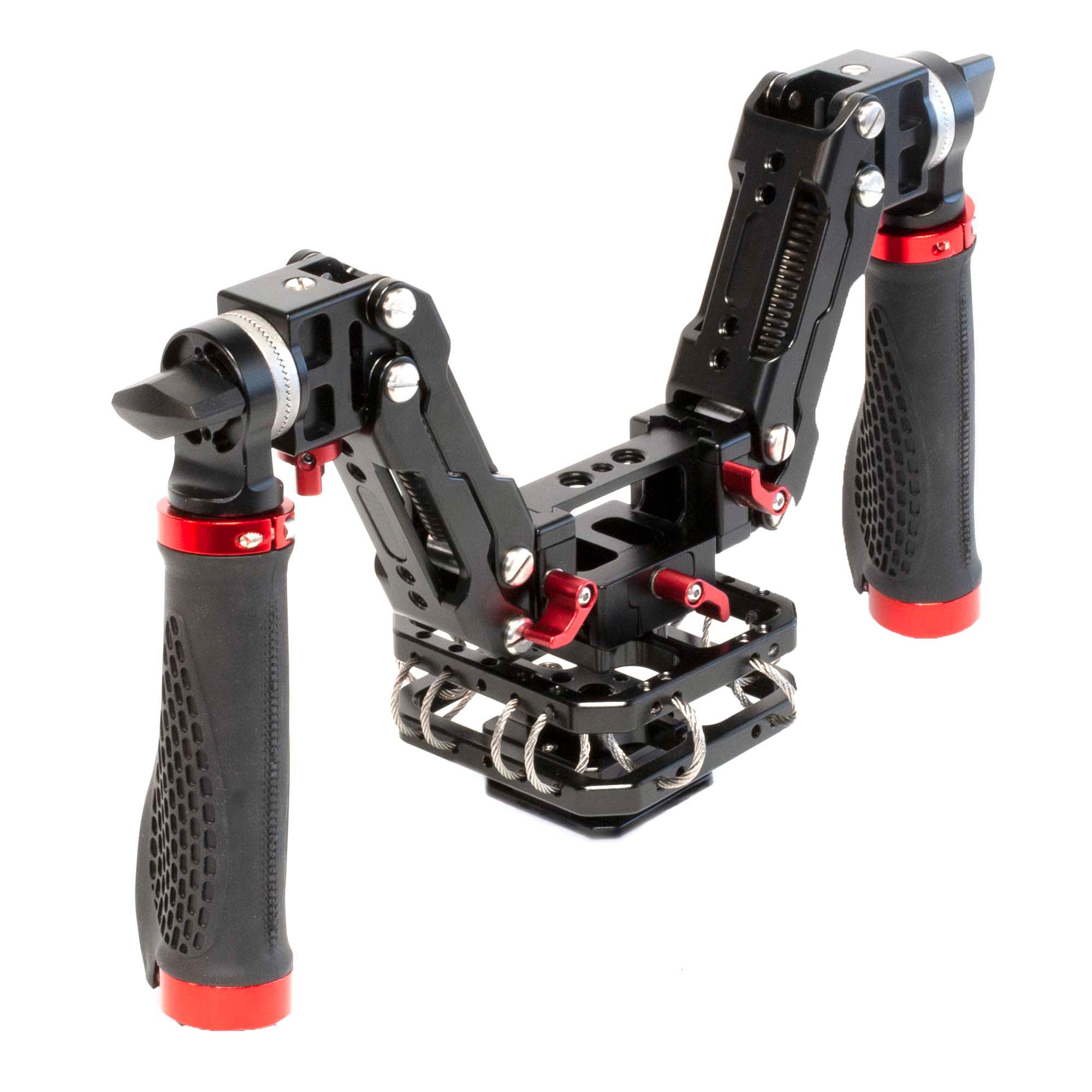 Double Handed Handheld Stabilizer With Spring Shock Absorber