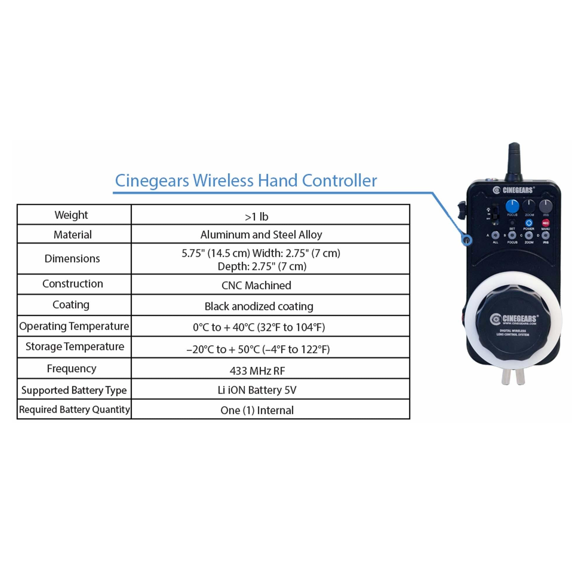 CINEGEARS Multi Axis Long Range Wireless Follow Focus Controller