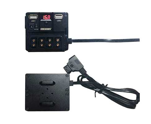CINEGEARS P-Tap Power Splitter With Voltage Meter And Reverse Surge Protection